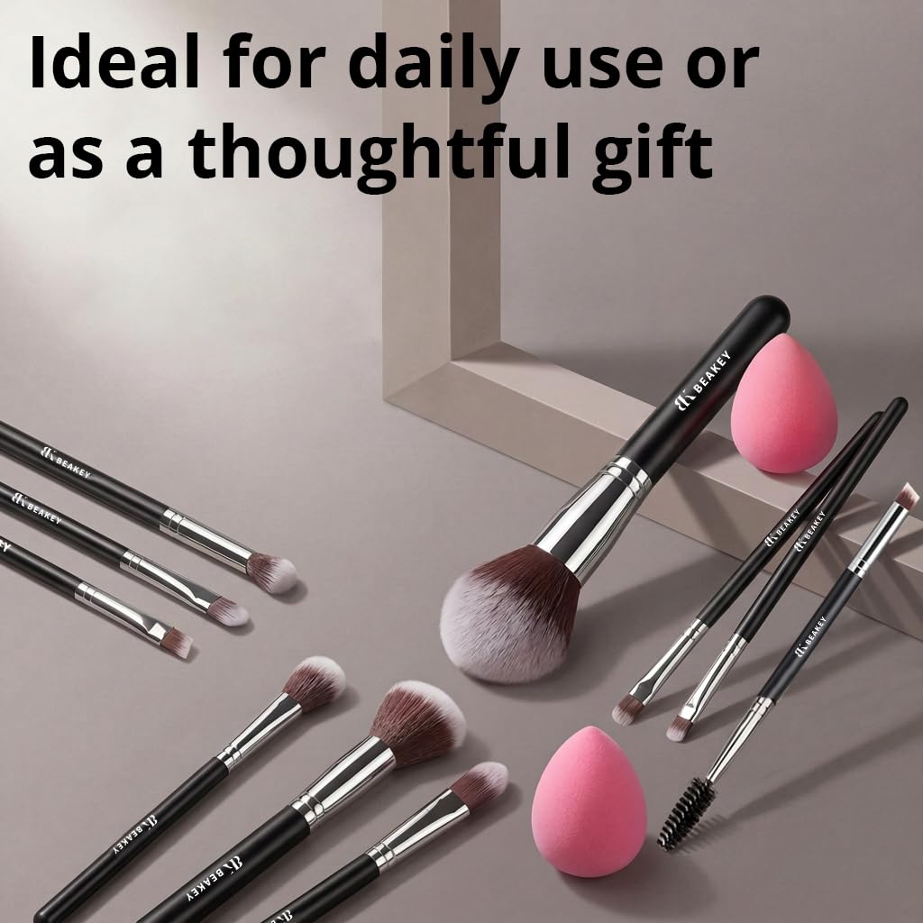 BeautyTheSense™ Professional Makeup Brush Set, Premium Soft Synthetic Makeup Brushes with Beauty Sponge