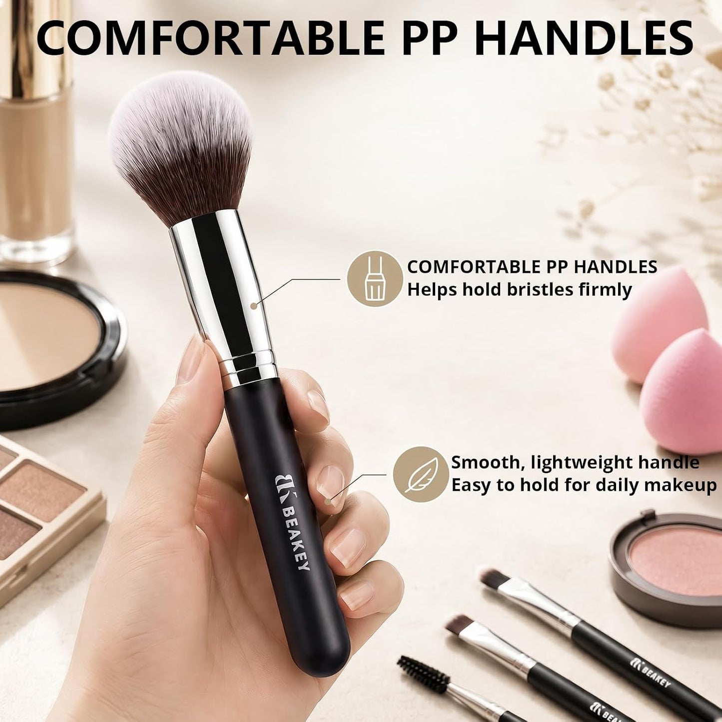 BeautyTheSense™ Professional Makeup Brush Set, Premium Soft Synthetic Makeup Brushes with Beauty Sponge